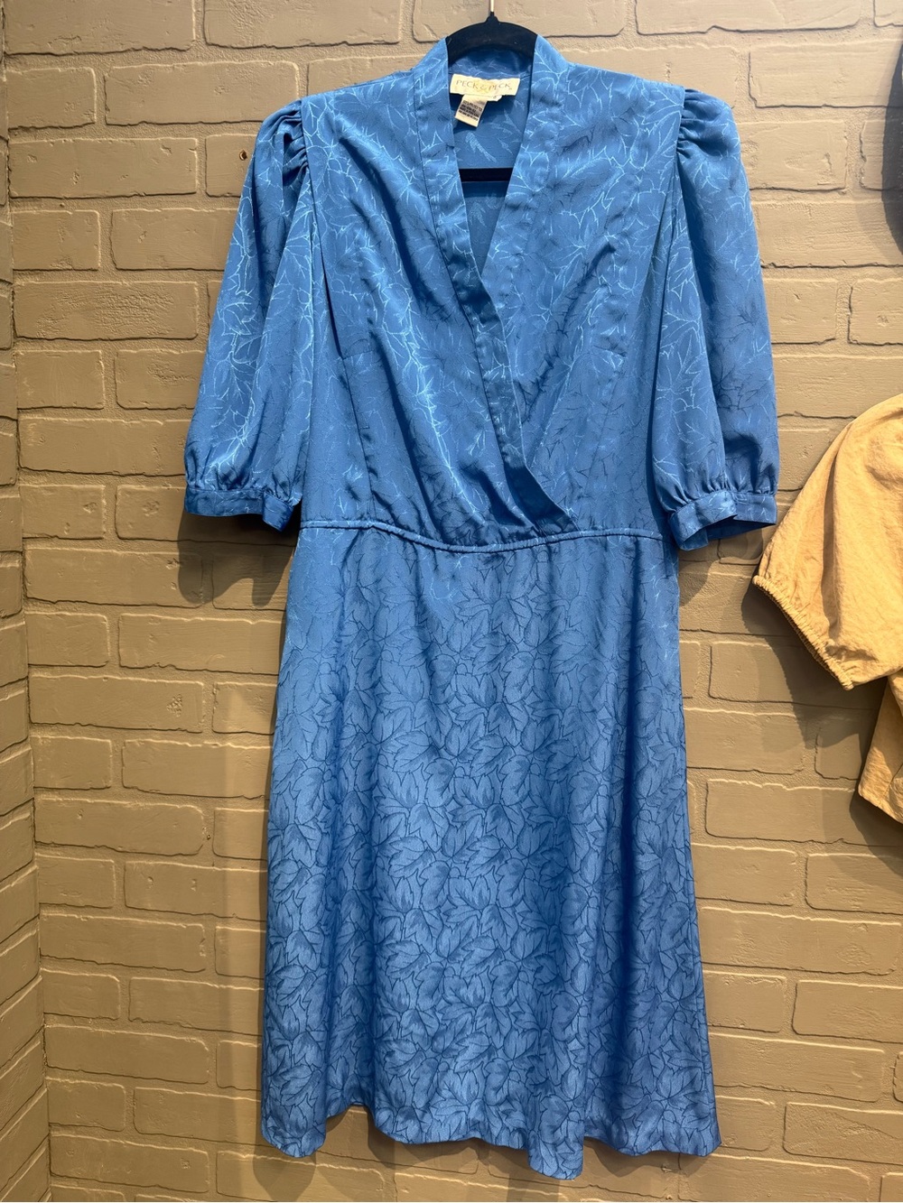 Peck & Peck Blue Floral Jacquard Midi Dress